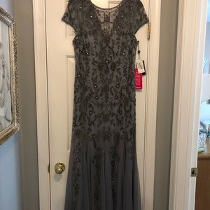 Long gray dress with beading
